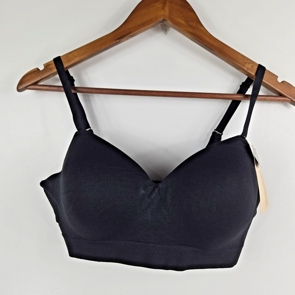 Truekind 10210 Supportive Comfort Wireless Shaping Bra Black Size Large NWT